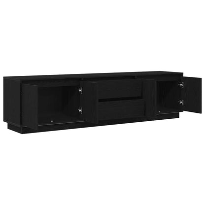 Mobile Porta TV con Luci LED Rovere Nero 193,5x41x50 cm - homemem39