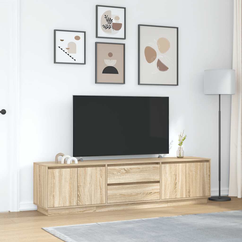 Mobile Porta TV con Luci LED Rovere Sonoma 193,5x41x50 cm - homemem39