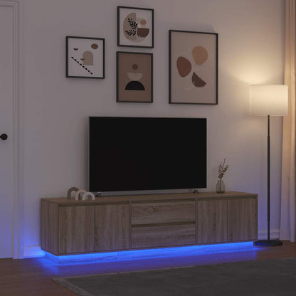 Mobile Porta TV con Luci LED Rovere Sonoma 193,5x41x50 cm - homemem39