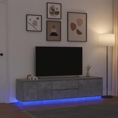 Mobile Porta TV con Luci LED Grigio Cemento 193,5x41x50 cm - homemem39