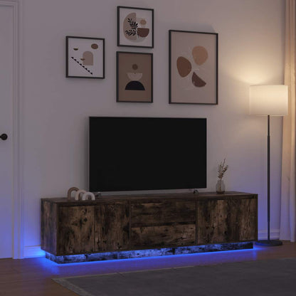 Mobile Porta TV con Luci LED Rovere Fumo 193,5x41x50 cm - homemem39