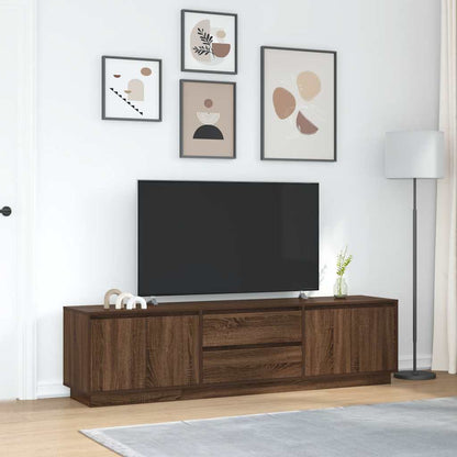 Mobile Porta TV con Luci LED Rovere Marrone 193,5x41x50 cm