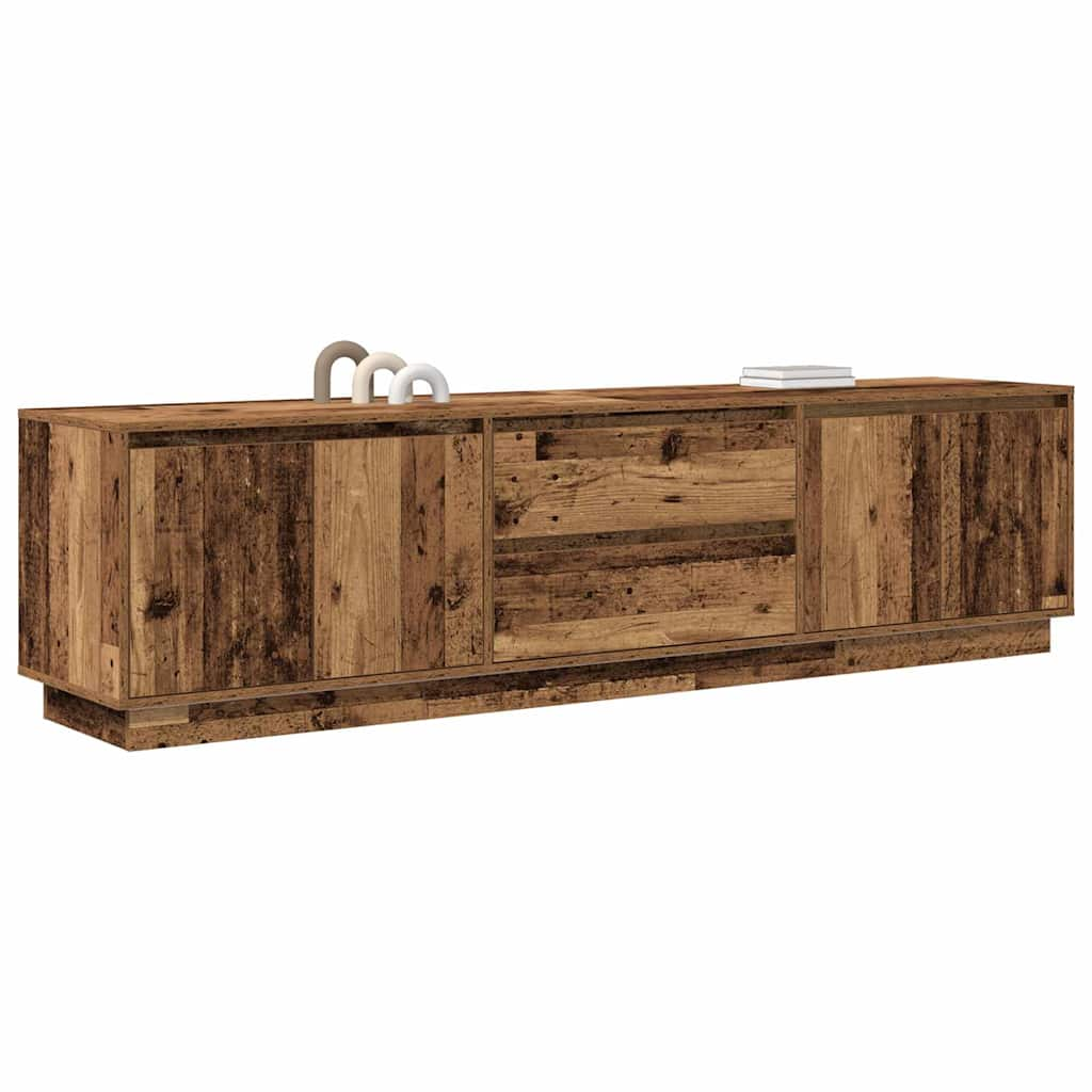 Mobile Porta TV con Luci LED Legno Antico 193,5x41x50 cm - homemem39