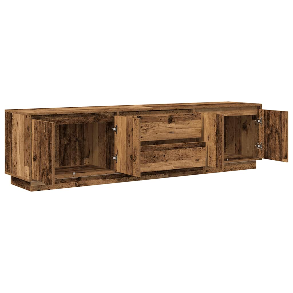 Mobile Porta TV con Luci LED Legno Antico 193,5x41x50 cm