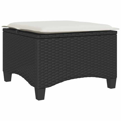 Sgabelli Giardino con Cuscini 2 pz Nero 55x55x36 cm Polyrattan