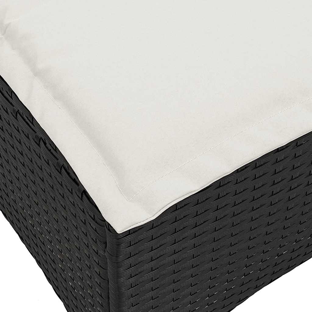 Sgabelli Giardino con Cuscini 2 pz Nero 55x55x36 cm Polyrattan