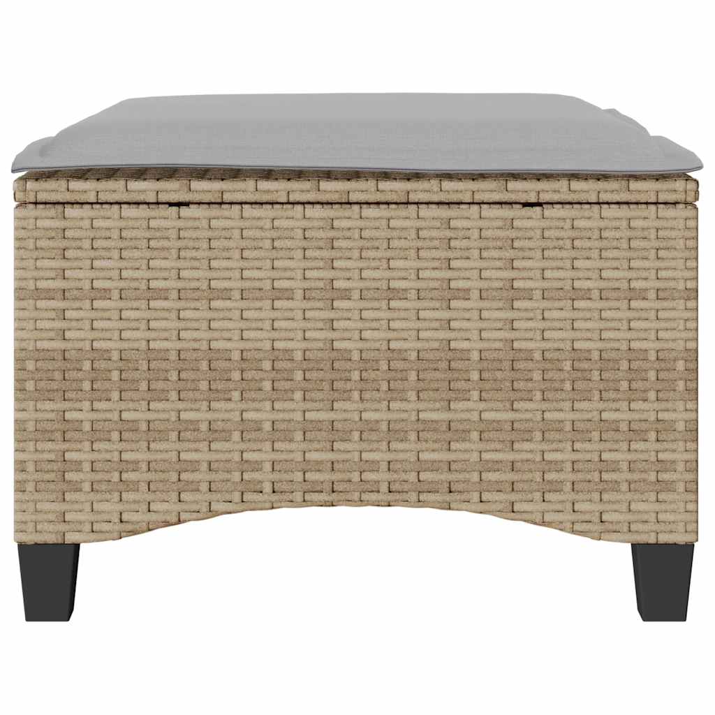 Sgabelli Giardino con Cuscini 4pz Beige 55x55x36 cm Polyrattan - homemem39