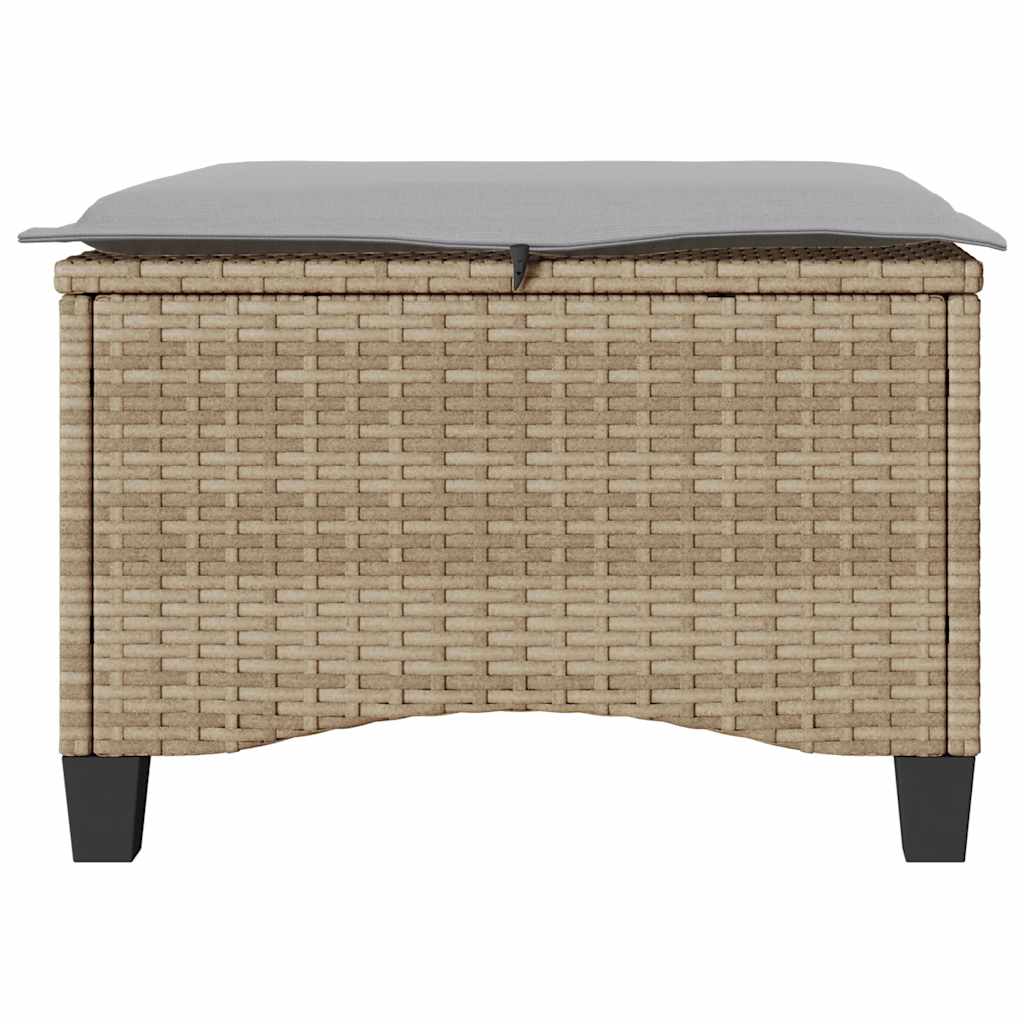 Sgabelli Giardino con Cuscini 4pz Beige 55x55x36 cm Polyrattan - homemem39