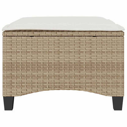 Sgabelli Giardino con Cuscini 4pz Beige 55x55x36 cm Polyrattan