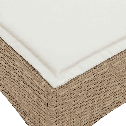 Sgabelli Giardino con Cuscini 4pz Beige 55x55x36 cm Polyrattan