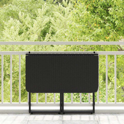 Tavolo da Giardino Pieghevole Nero 90x51x75 cm in Polyrattan - homemem39