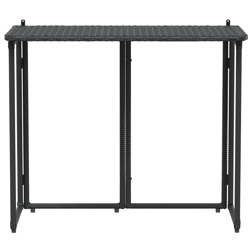 Tavolo da Giardino Pieghevole Nero 90x51x75 cm in Polyrattan - homemem39