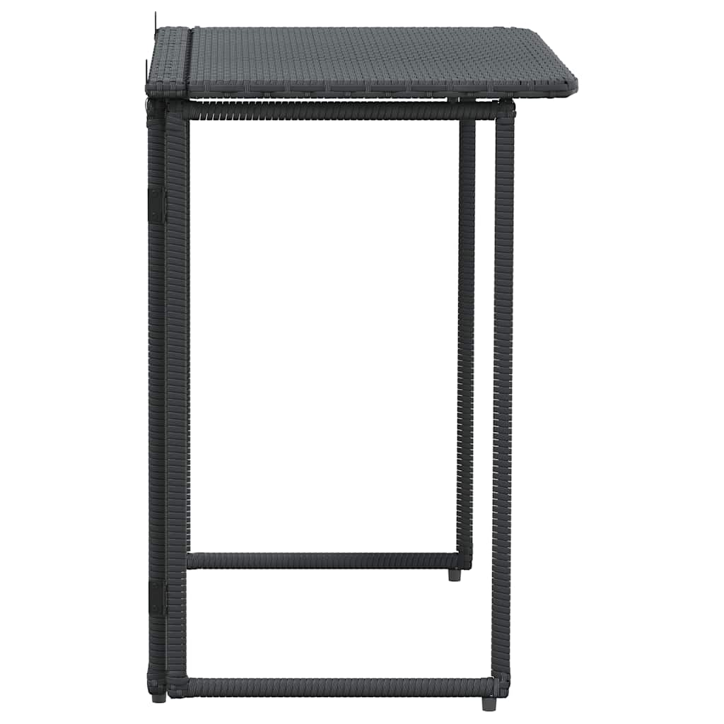 Tavolo da Giardino Pieghevole Nero 90x51x75 cm in Polyrattan - homemem39