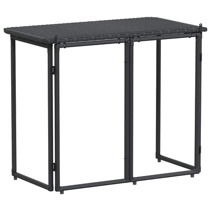 Tavolo da Giardino Pieghevole Nero 90x51x75 cm in Polyrattan - homemem39