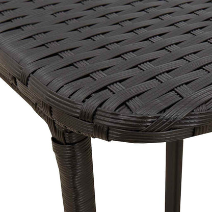 Tavolo da Giardino Pieghevole Nero 90x51x75 cm in Polyrattan