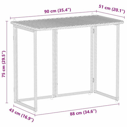 Tavolo da Giardino Pieghevole Nero 90x51x75 cm in Polyrattan - homemem39