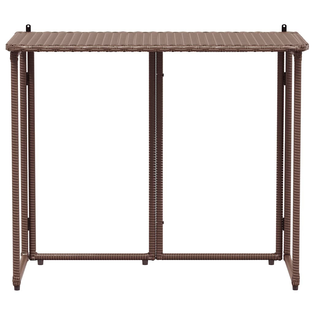 Tavolo Pieghevole da Giardino Marrone 90x51x75 cm Polyrattan - homemem39