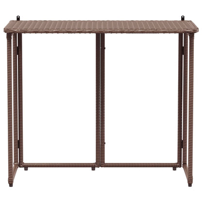 Tavolo Pieghevole da Giardino Marrone 90x51x75 cm Polyrattan