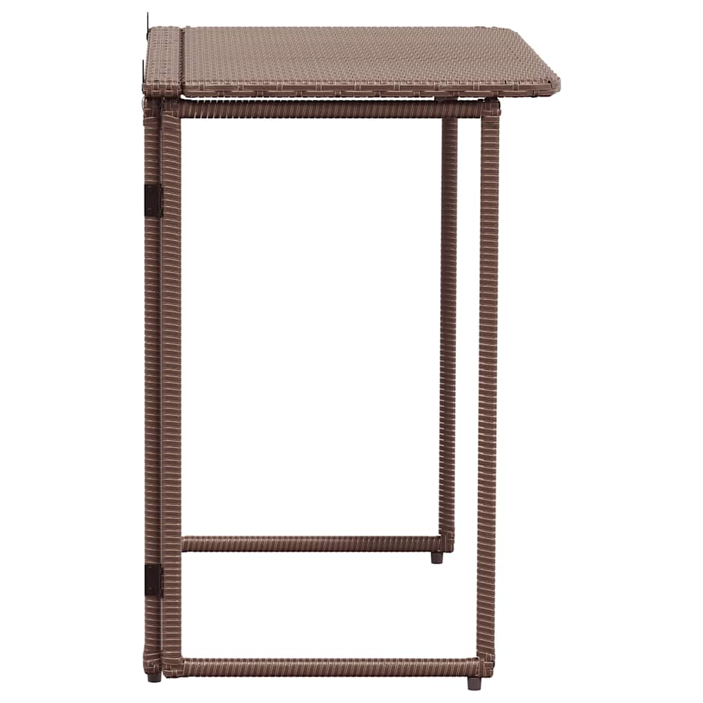 Tavolo Pieghevole da Giardino Marrone 90x51x75 cm Polyrattan - homemem39