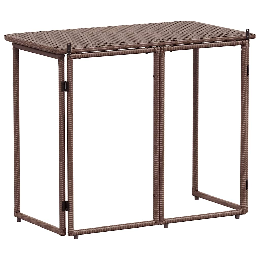 Tavolo Pieghevole da Giardino Marrone 90x51x75 cm Polyrattan - homemem39