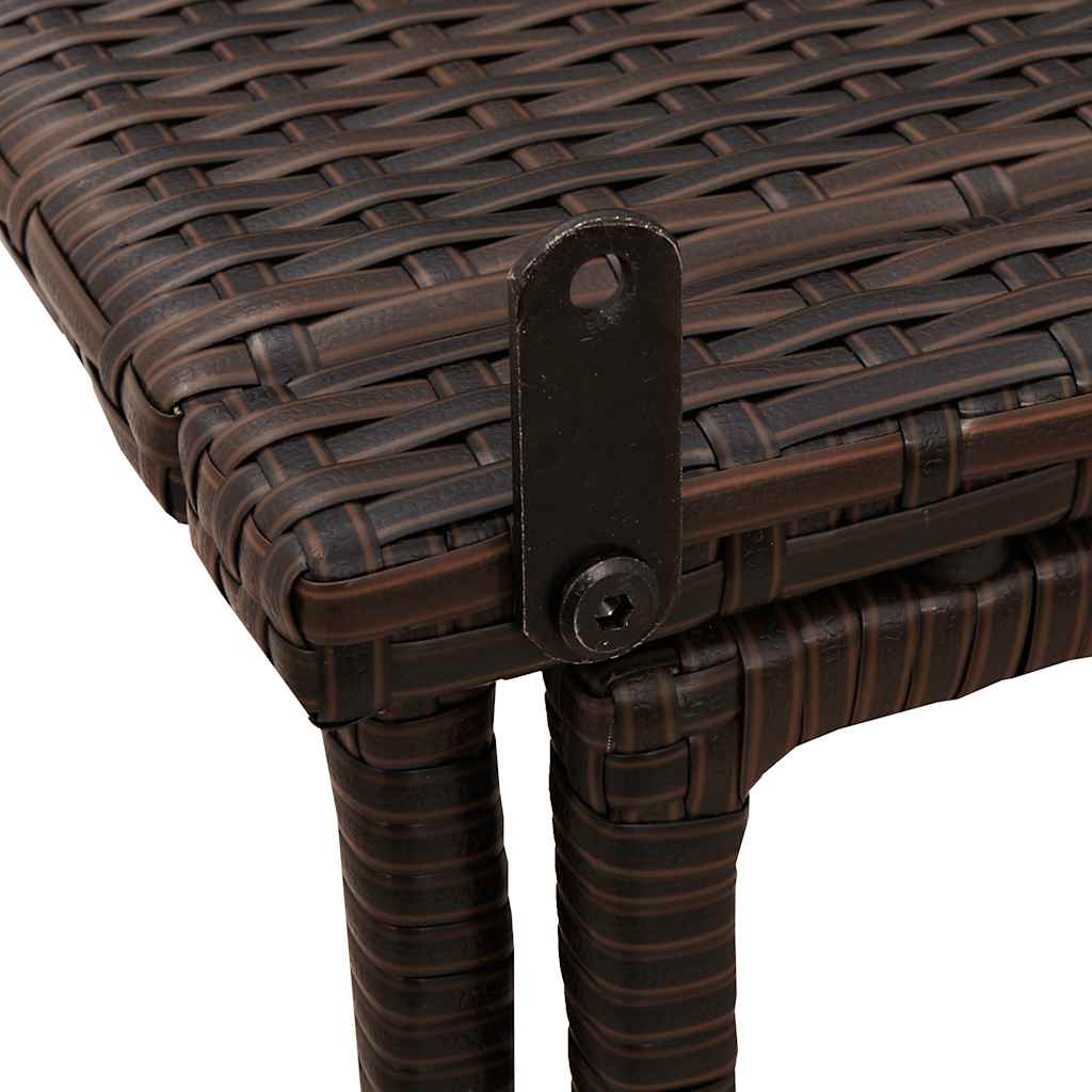 Tavolo Pieghevole da Giardino Marrone 90x51x75 cm Polyrattan