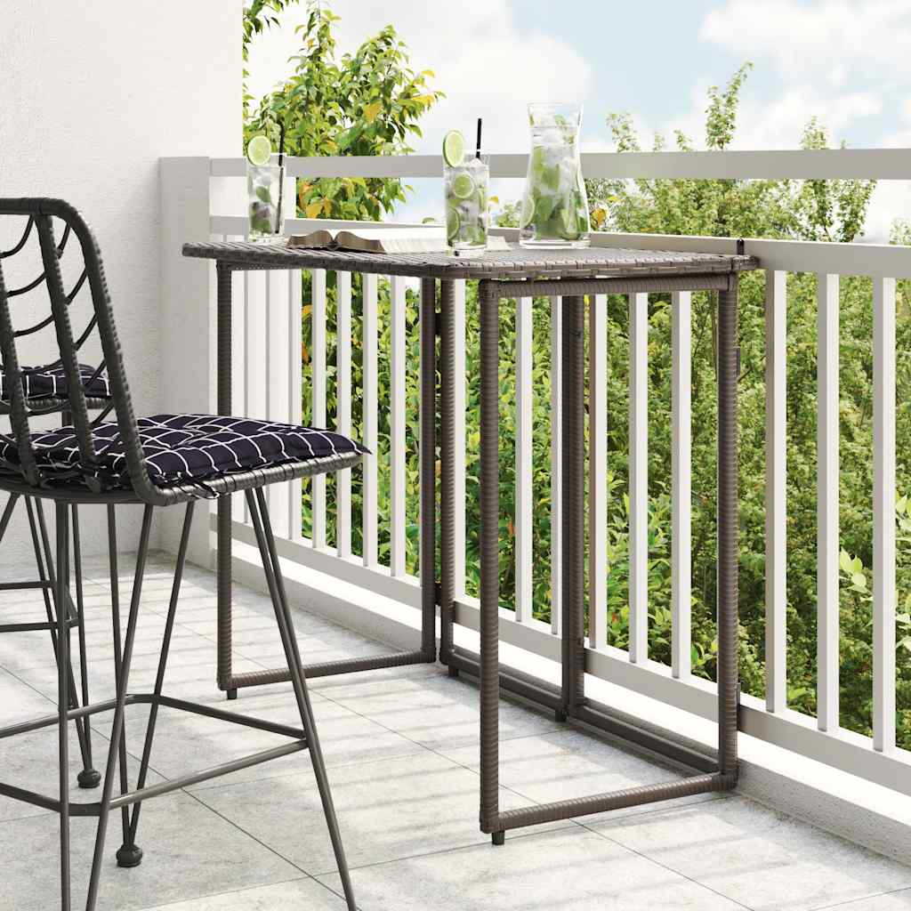 Tavolo Pieghevole da Giardino Marrone 90x51x75 cm Polyrattan - homemem39