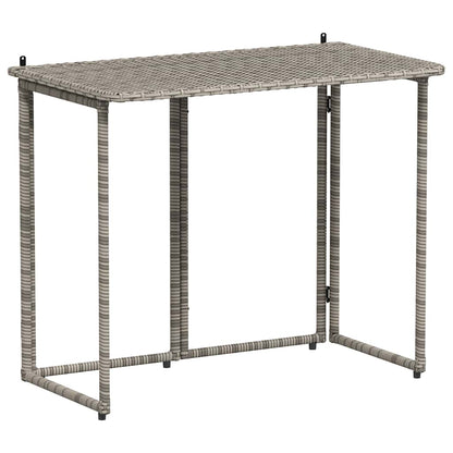 Tavolo da Giardino Pieghevole Grigio 90x51x75 cm in Polyrattan