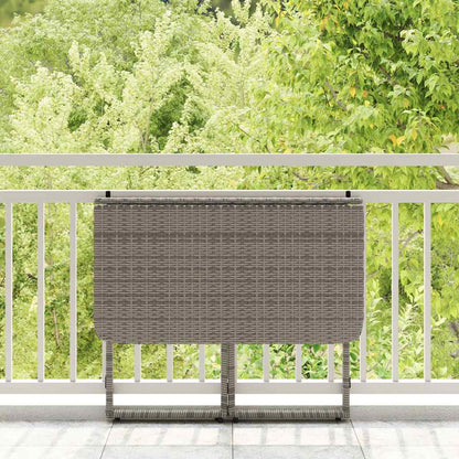 Tavolo da Giardino Pieghevole Grigio 90x51x75 cm in Polyrattan - homemem39