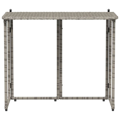 Tavolo da Giardino Pieghevole Grigio 90x51x75 cm in Polyrattan - homemem39