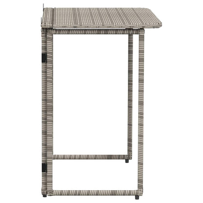 Tavolo da Giardino Pieghevole Grigio 90x51x75 cm in Polyrattan - homemem39