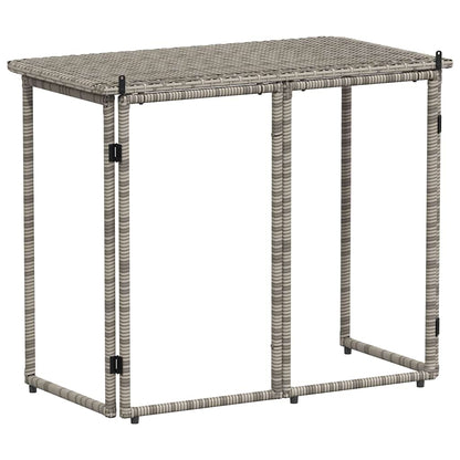 Tavolo da Giardino Pieghevole Grigio 90x51x75 cm in Polyrattan - homemem39