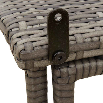 Tavolo da Giardino Pieghevole Grigio 90x51x75 cm in Polyrattan - homemem39