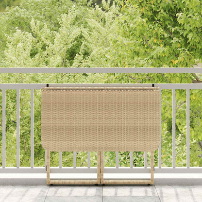 Tavolino da Giardino Pieghevole Beige 90x51x75 cm in Polyrattan - homemem39