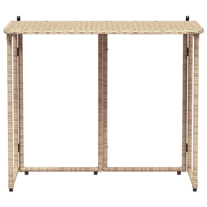 Tavolino da Giardino Pieghevole Beige 90x51x75 cm in Polyrattan - homemem39