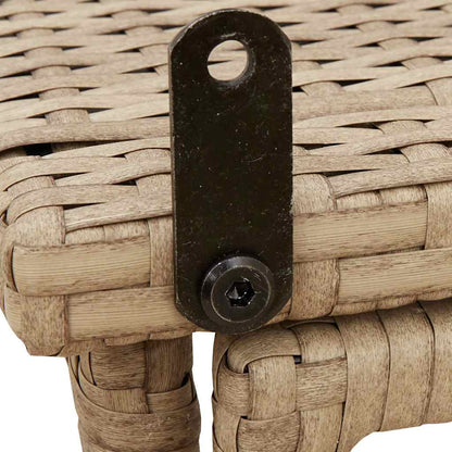 Tavolino da Giardino Pieghevole Beige 90x51x75 cm in Polyrattan - homemem39