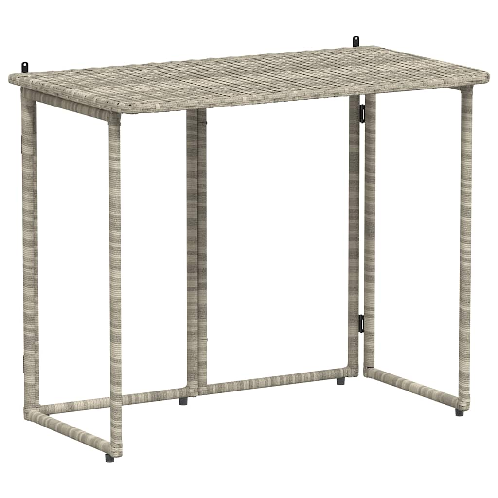 Tavolo Giardino Pieghevole Grigio Chiaro 90x51x75 cm Polyrattan - homemem39