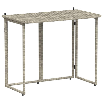 Tavolo Giardino Pieghevole Grigio Chiaro 90x51x75 cm Polyrattan