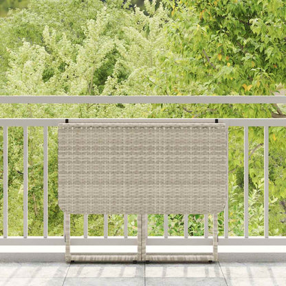 Tavolo Giardino Pieghevole Grigio Chiaro 90x51x75 cm Polyrattan