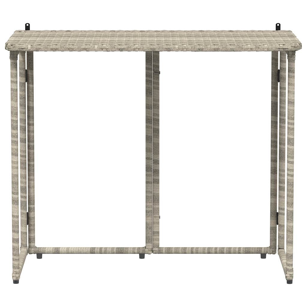 Tavolo Giardino Pieghevole Grigio Chiaro 90x51x75 cm Polyrattan