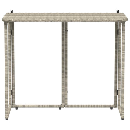 Tavolo Giardino Pieghevole Grigio Chiaro 90x51x75 cm Polyrattan - homemem39