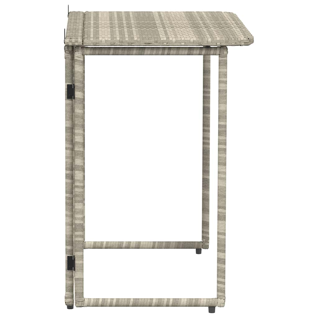 Tavolo Giardino Pieghevole Grigio Chiaro 90x51x75 cm Polyrattan