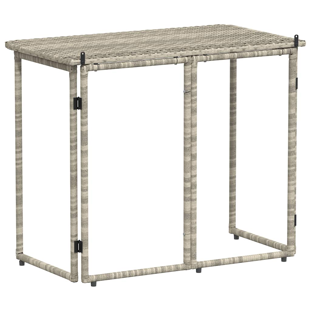 Tavolo Giardino Pieghevole Grigio Chiaro 90x51x75 cm Polyrattan - homemem39