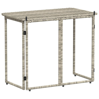 Tavolo Giardino Pieghevole Grigio Chiaro 90x51x75 cm Polyrattan