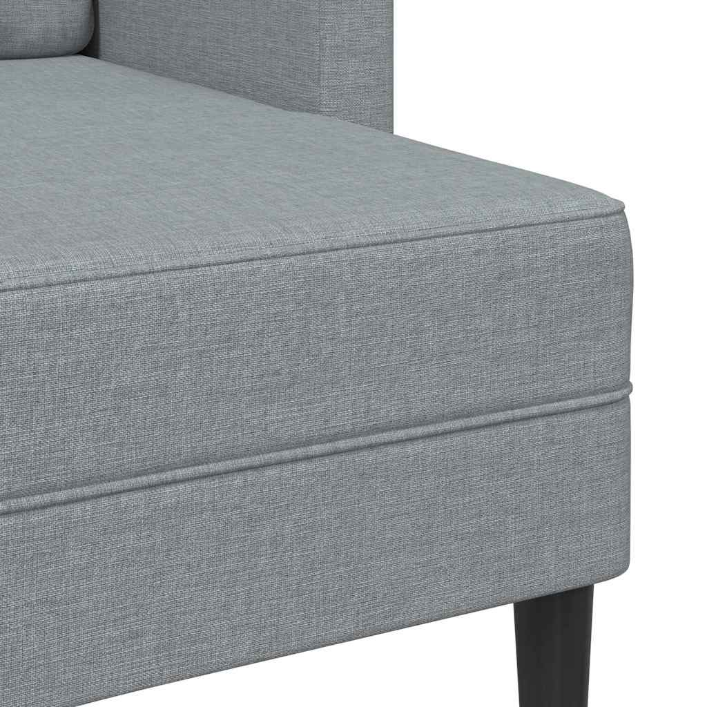 Divano 2 Posti con Chaise a L Grigio Chiaro 125 cm in Tessuto - homemem39