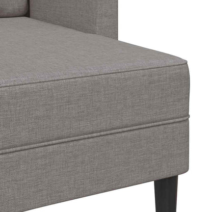 Divano 2 Posti con Chaise a L Tortora 125 cm in Tessuto - homemem39