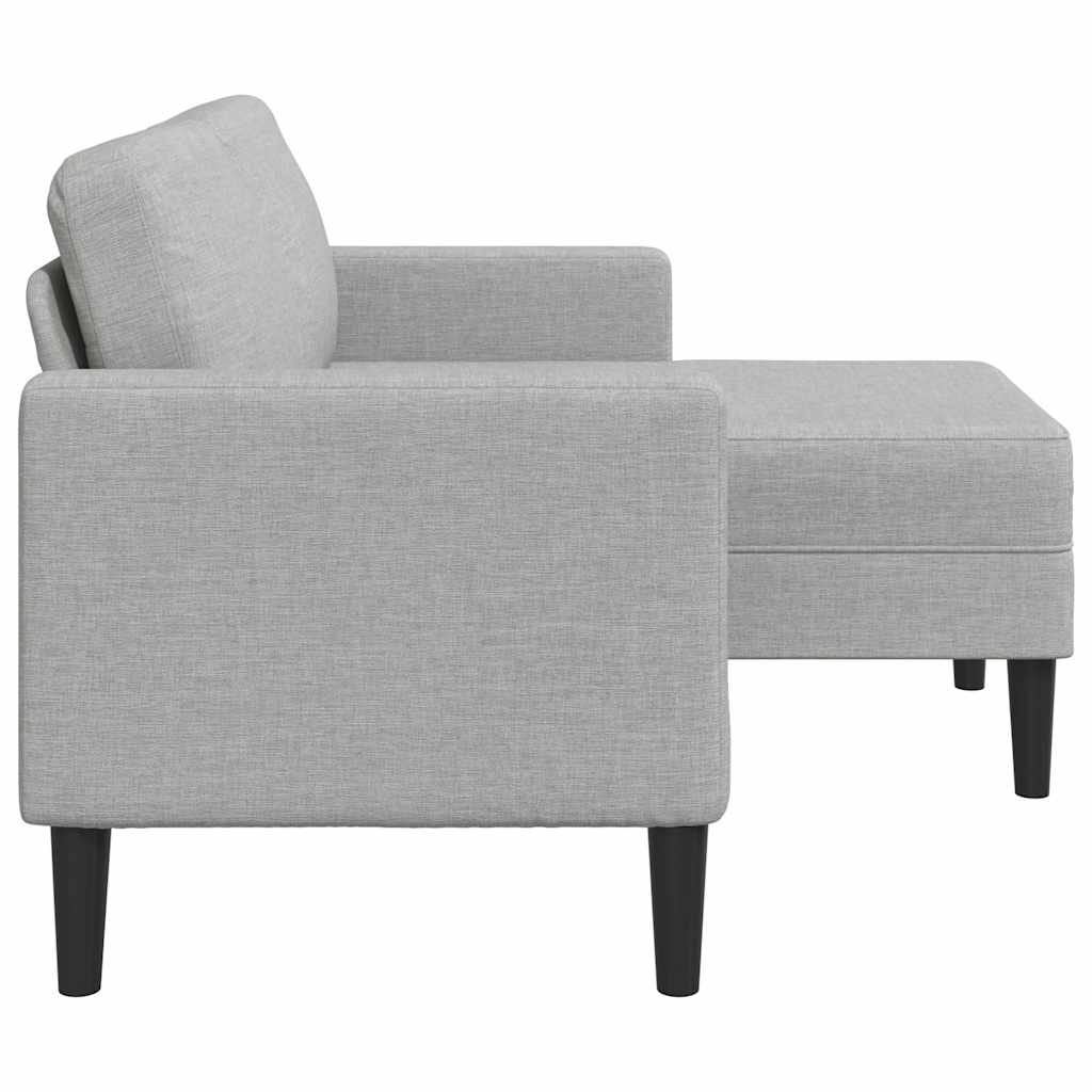 Divano 2 Posti con Chaise a L Grigio Nuvola 125 cm in Tessuto - homemem39