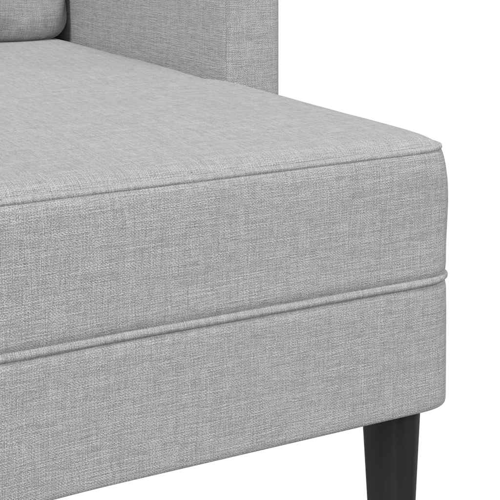 Divano 2 Posti con Chaise a L Grigio Nuvola 125 cm in Tessuto