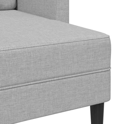 Divano 2 Posti con Chaise a L Grigio Nuvola 125 cm in Tessuto - homemem39