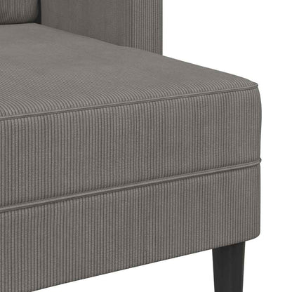 Divano 2 Posti con Chaise longue a L Grigio Chiaro 125 cm Lino