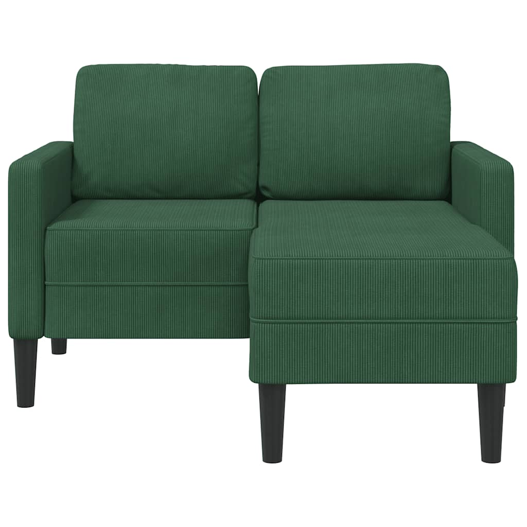 Divano 2 Posti con Chaise longue a L Verde Giungla 125 cm Lino - homemem39